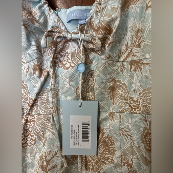 Hill House Home The Lillie Dress - Aqua Calico Trellis Size LAqua Calico Trellis